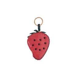 strawberry charm in coconut print leather