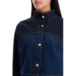 bicolor cropped denim jacket in