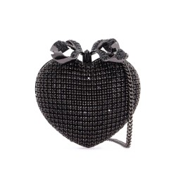 crystal heart clutch pur