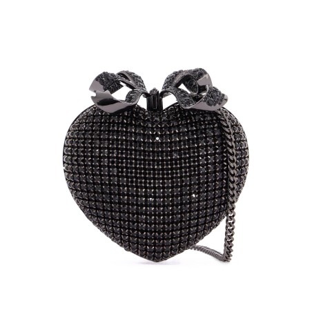 crystal heart clutch pur