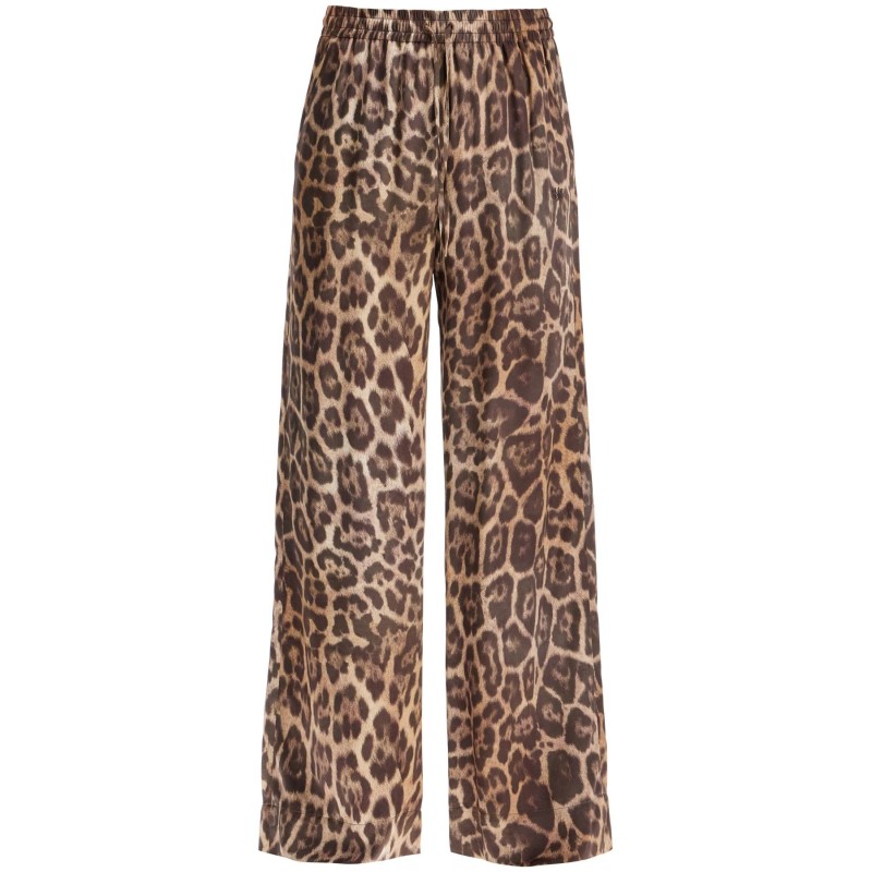 animal print pajama style pants