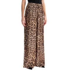 animal print pajama style pants