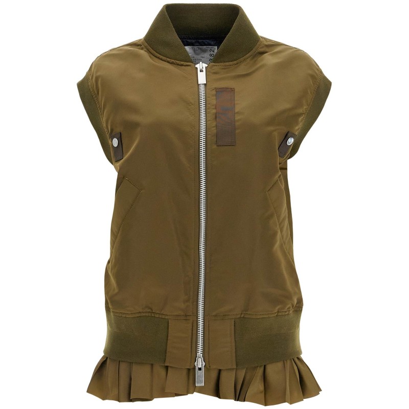 layered nylon vest for outdoor