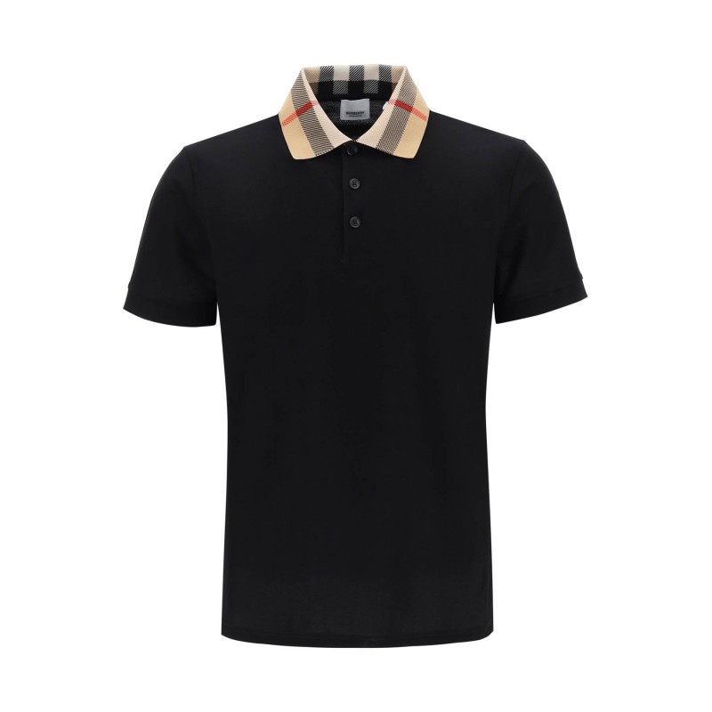 cody polo shirt with check collar