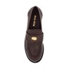 vintage-effect leather penny loafers