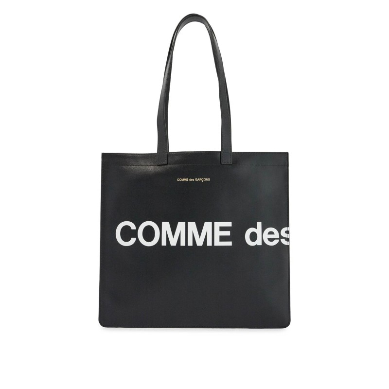 logo leather tote bag