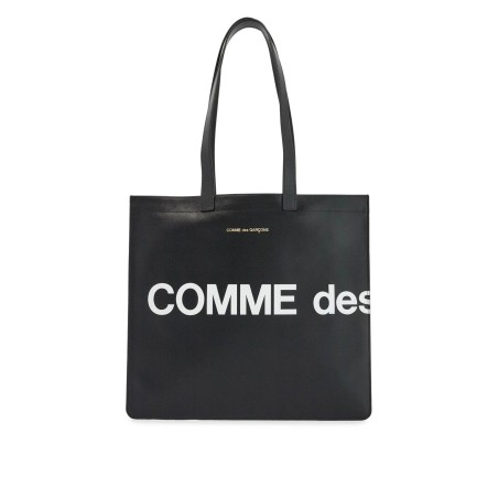 logo leather tote bag