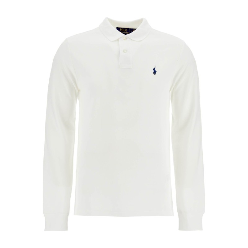 slim fit long sleeve polo shirt