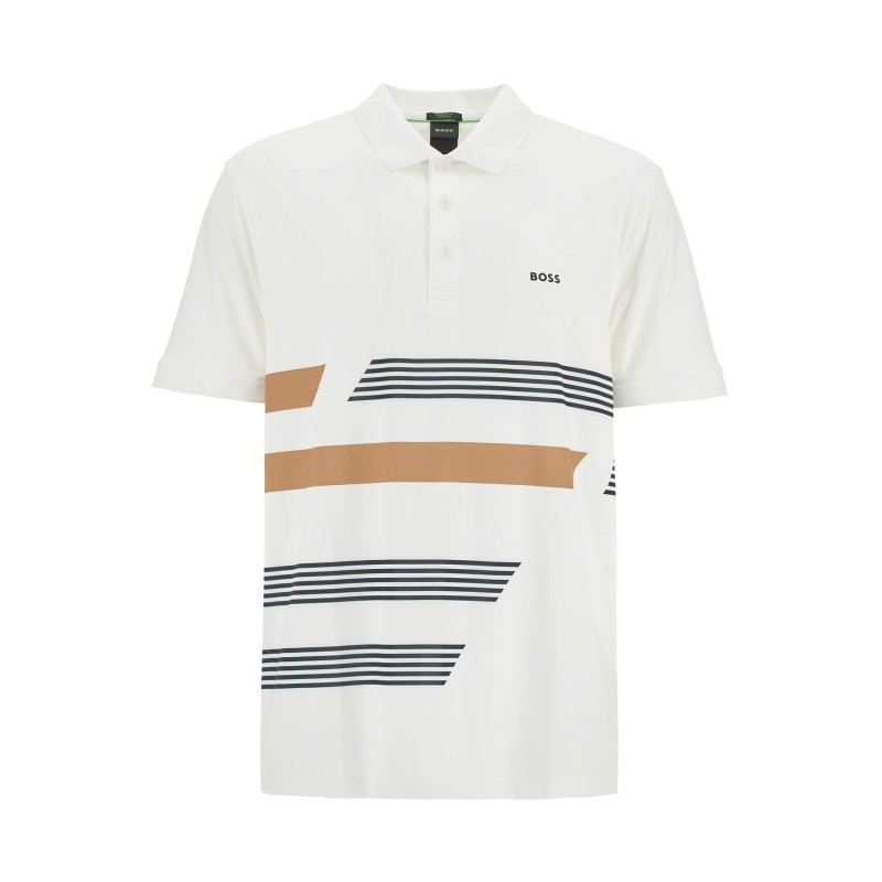 printed stretch jersey polo shirt