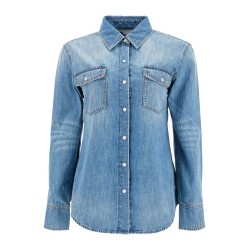 'vintage wash denim shirt'