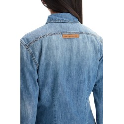 'vintage wash denim shirt'