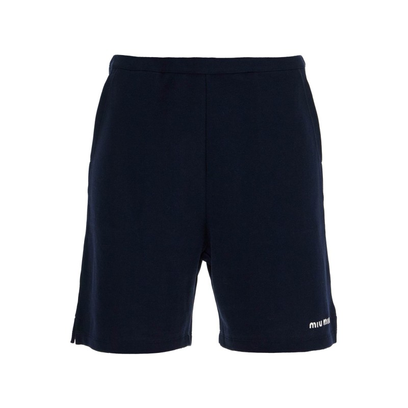 sporty bermuda shorts with embroidered logo