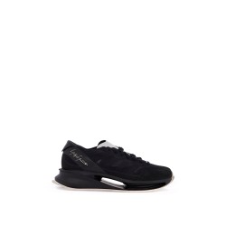 s-gendo run black fabric and leather running sneakers