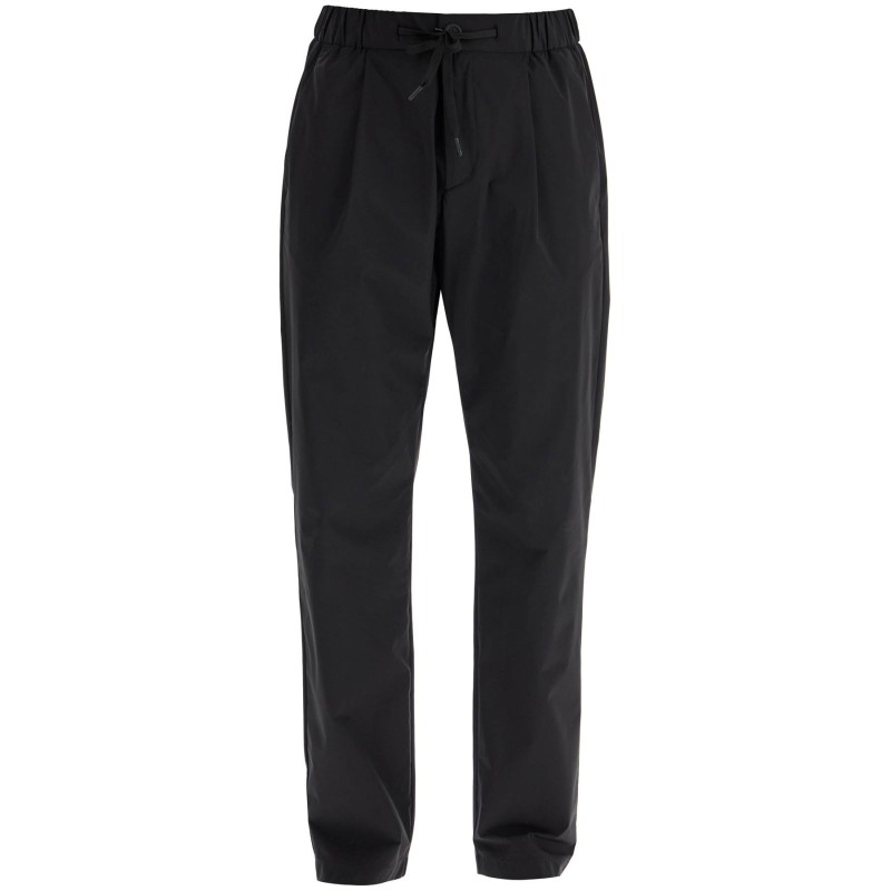 high-waisted black nylon women's pants