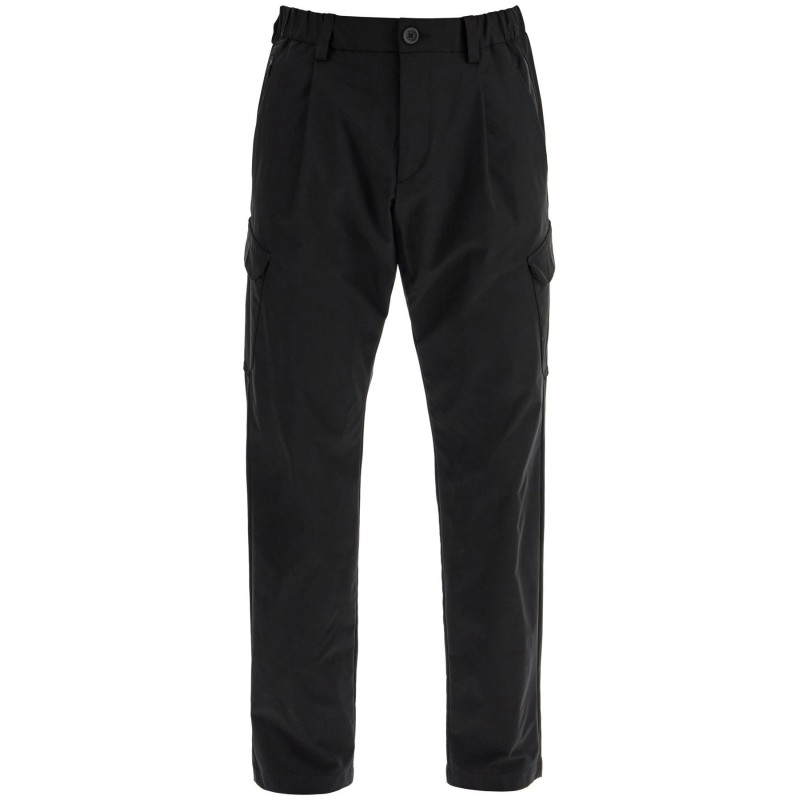 black polyester pants with patch pockets