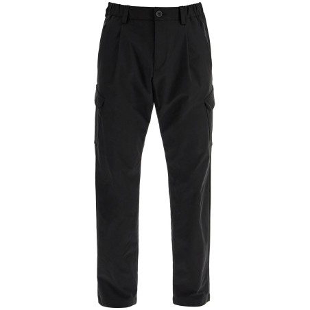 black polyester pants with patch pockets