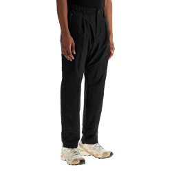 black polyester pants with patch pockets