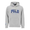 men's gray cotton zip hoodie with polo logo