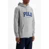 men's gray cotton zip hoodie with polo logo