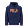 blue cotton and polyester hoodie with embroidered logo