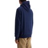 blue cotton and polyester hoodie with embroidered logo