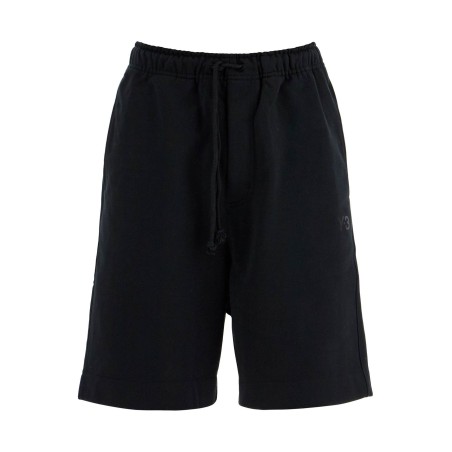 high-waisted black cotton sports shorts