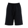 high-waisted black cotton sports shorts