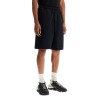 high-waisted black cotton sports shorts