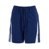 blue cotton shorts with side stripes