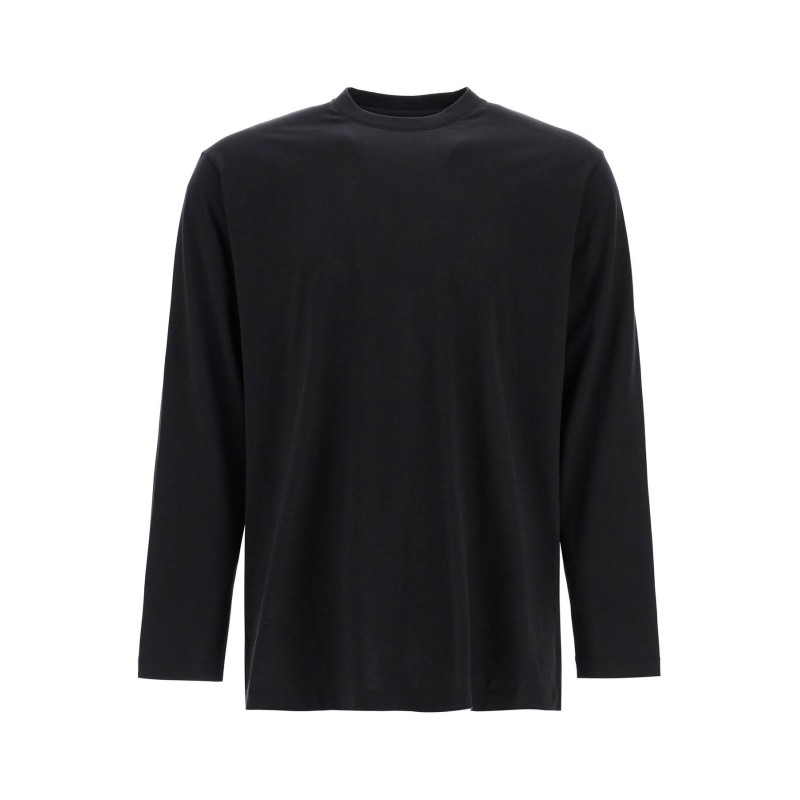 long sleeve black cotton t-shirt with men's graphic