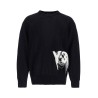 black recycled polyester sweater with embroidered logo