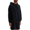 black cotton hoodie with gfx print