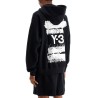 black cotton hoodie with gfx print