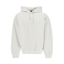 light grey cotton and recycled polyester hoodie for men