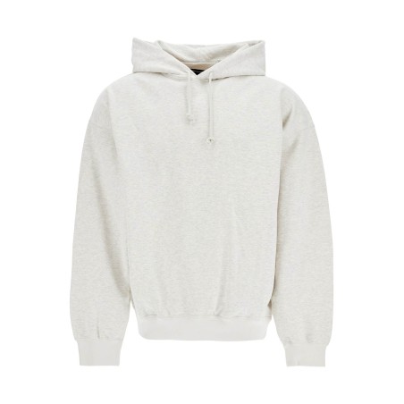 light grey cotton and recycled polyester hoodie for men