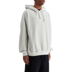 light grey cotton and recycled polyester hoodie for men