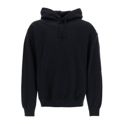 men's black hoodie in recycled cotton and polyester