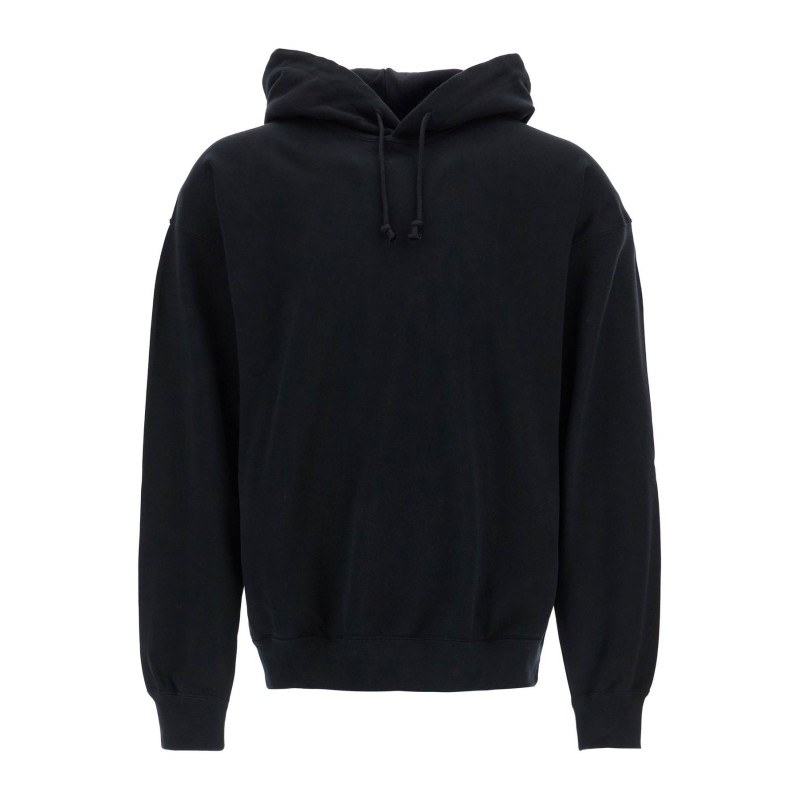 men's black hoodie in recycled cotton and polyester