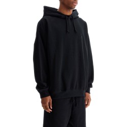 men's black hoodie in recycled cotton and polyester