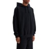 men's black hoodie in recycled cotton and polyester