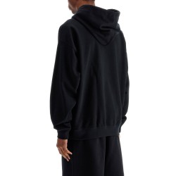 men's black hoodie in recycled cotton and polyester