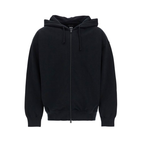 black cotton zip hoodie