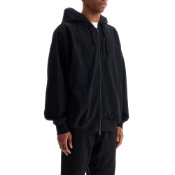 black cotton zip hoodie