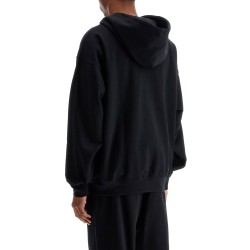 black cotton zip hoodie