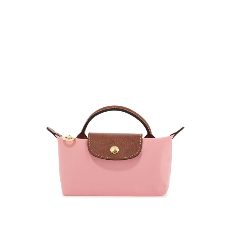 pochette le pliage original poliammide marshmallow compatta con dettagli in pelle