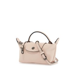 beige calfskin le pliage xtra pouch with adjustable shoulder strap