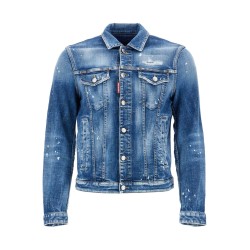 navy blue vintage look cotton denim jacket