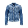 navy blue vintage look cotton denim jacket