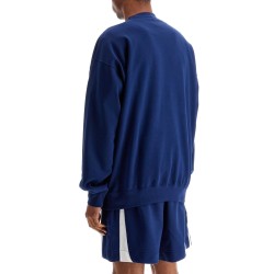 blue cotton crewneck sweatshirt for men