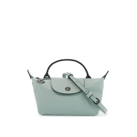 green verbena leather pochette le pliage xtra with shoulder strap